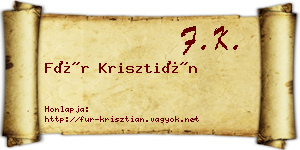 Für Krisztián névjegykártya